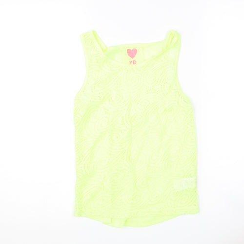 Young Dimension Girls Yellow   Basic Tank Size 11-12 Years  - neon