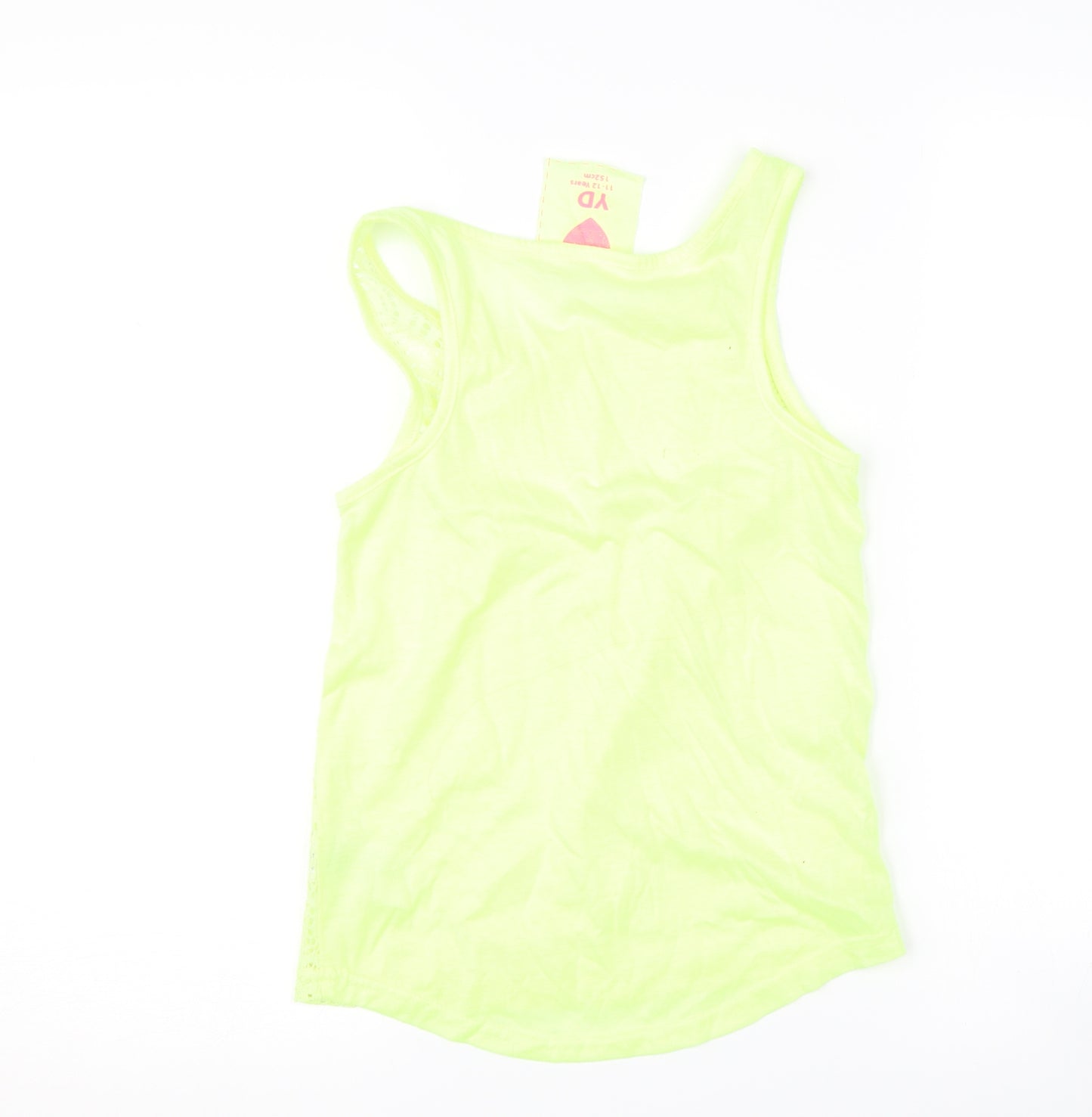 Young Dimension Girls Yellow   Basic Tank Size 11-12 Years  - neon