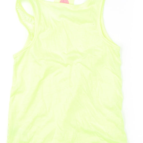 Young Dimension Girls Yellow   Basic Tank Size 11-12 Years  - neon