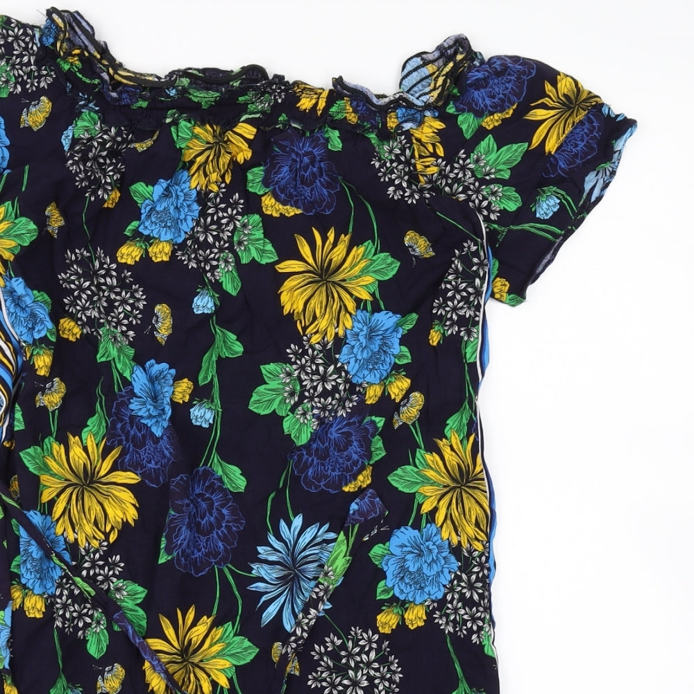 redherring Womens Blue Floral  Mini  Size 12