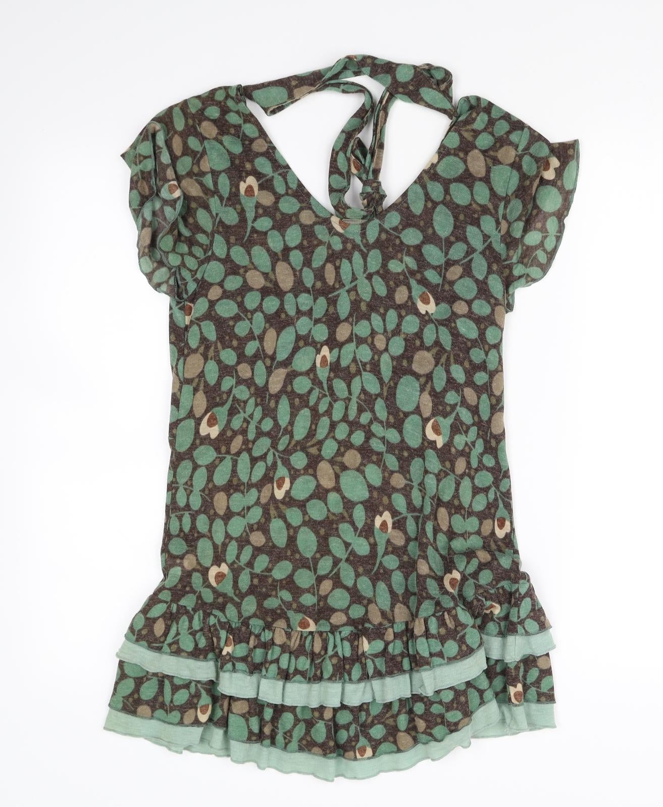 NEXT Womens Green Floral  Basic T-Shirt Size 6