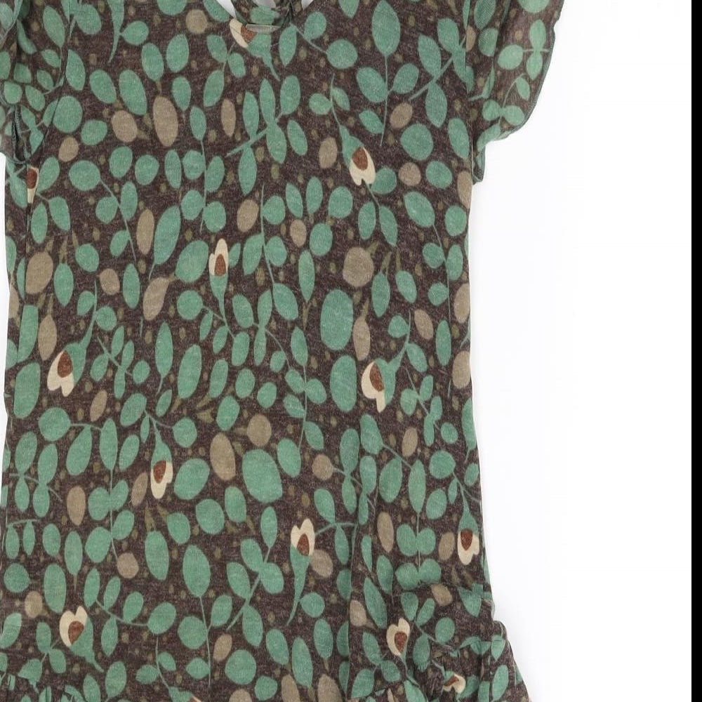 NEXT Womens Green Floral  Basic T-Shirt Size 6