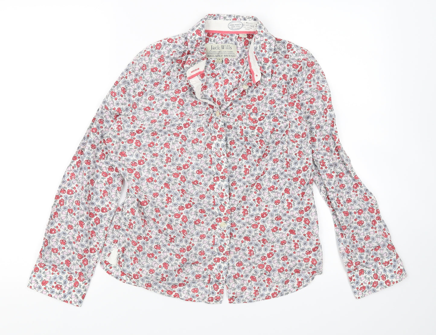 Jack Wills Womens Multicoloured Floral  Basic Button-Up Size 10