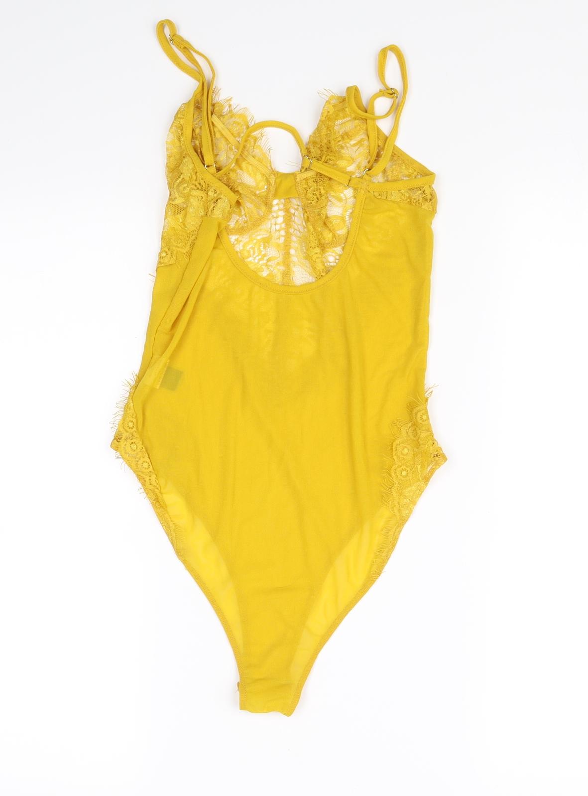 SheIn Womens Yellow   Bodysuit One-Piece Size S