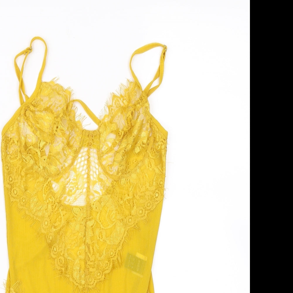 SheIn Womens Yellow   Bodysuit One-Piece Size S