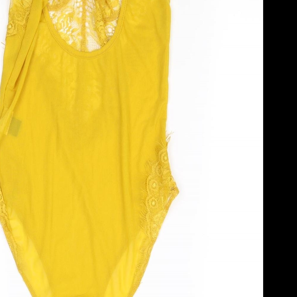 SheIn Womens Yellow   Bodysuit One-Piece Size S