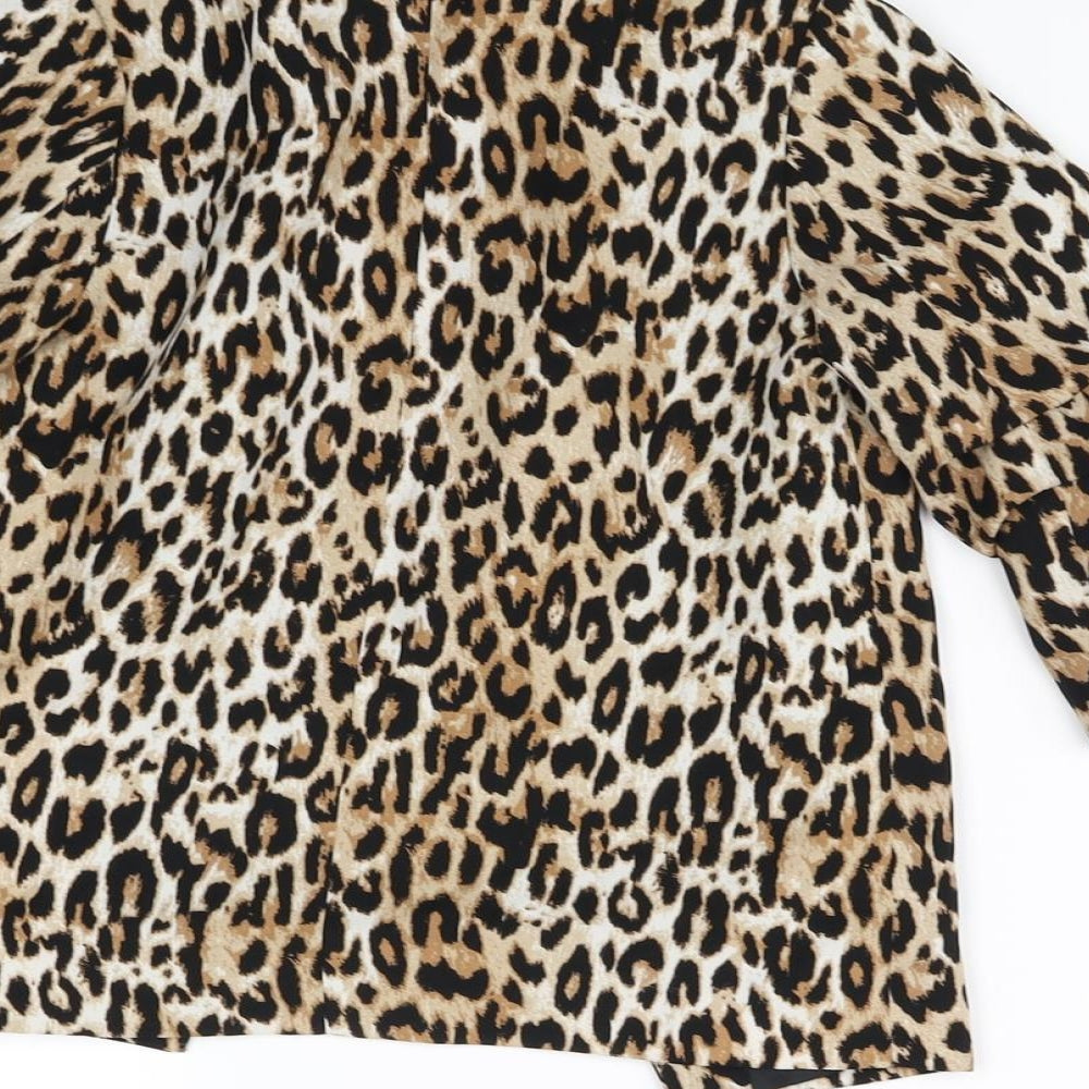 River Island Girls Beige Animal Print  Jacket Coat Size 7 Years