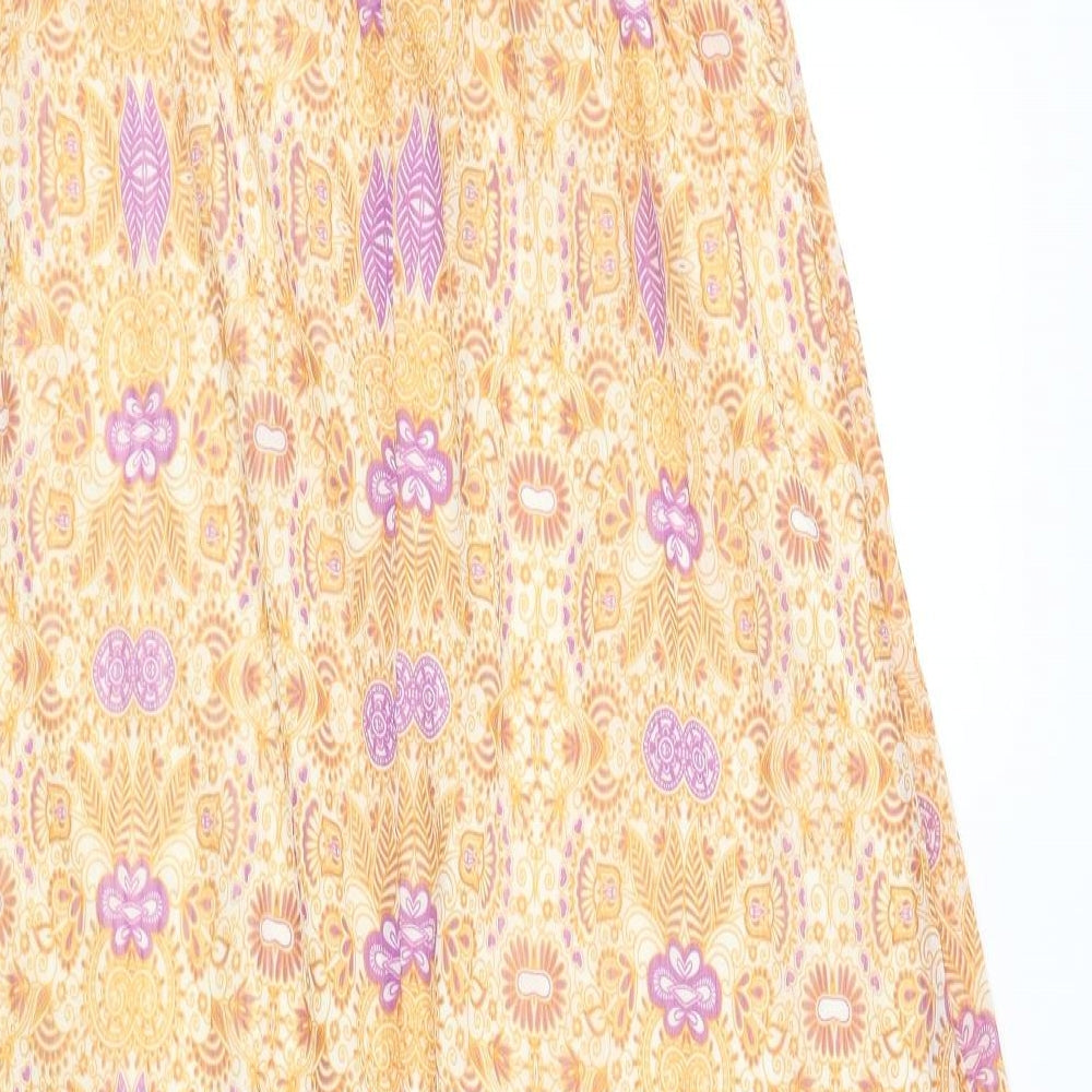 Miss Selfridge Womens Yellow Geometric  Maxi  Size 10