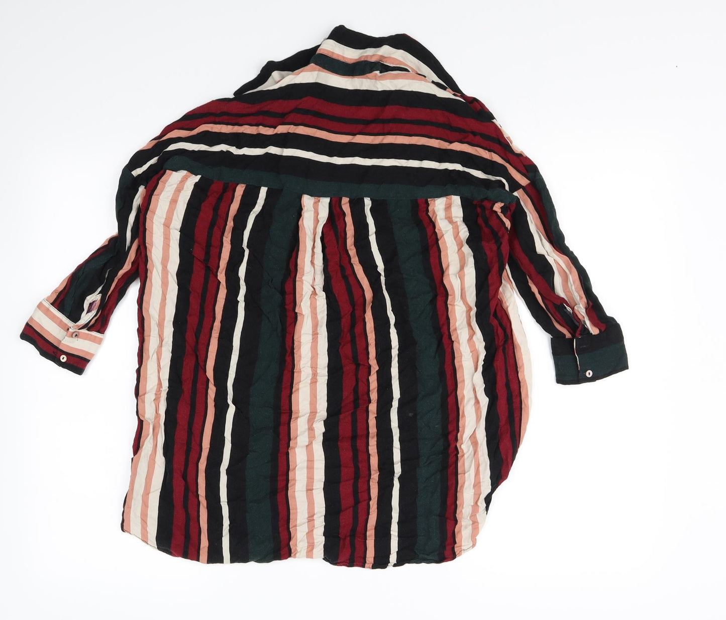 Stradavarius Womens Multicoloured Striped  Basic Blouse Size S