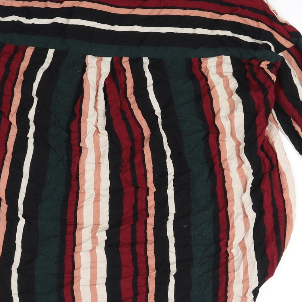 Stradavarius Womens Multicoloured Striped  Basic Blouse Size S