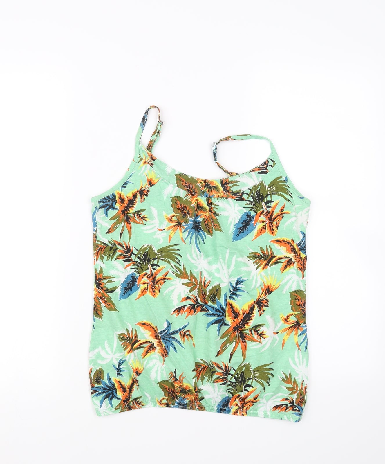 Intuition Womens Green Floral  Basic T-Shirt Size 8