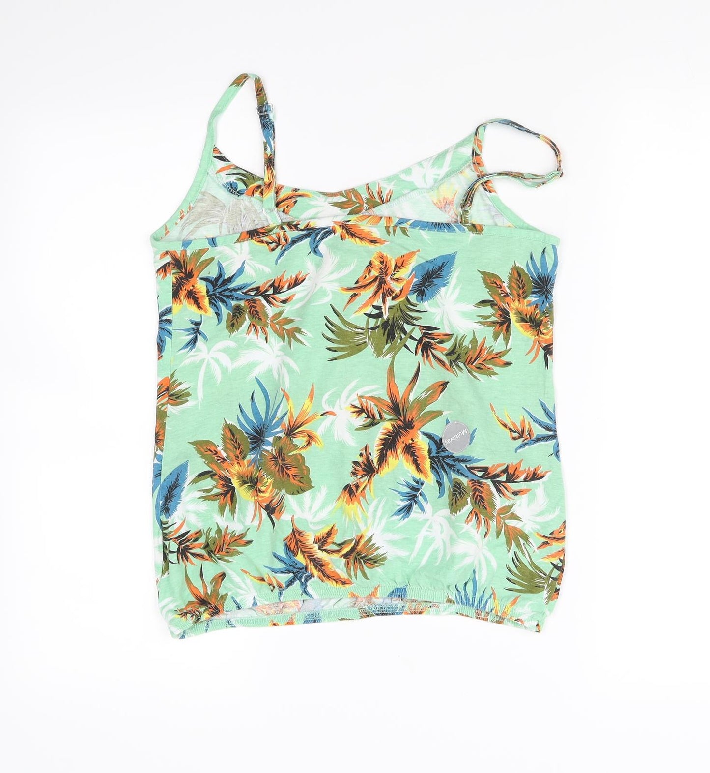 Intuition Womens Green Floral  Basic T-Shirt Size 8