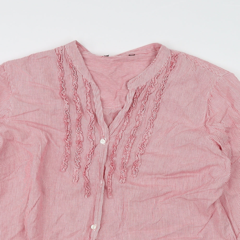 Debenhams Womens Red Striped  Basic Button-Up Size 20
