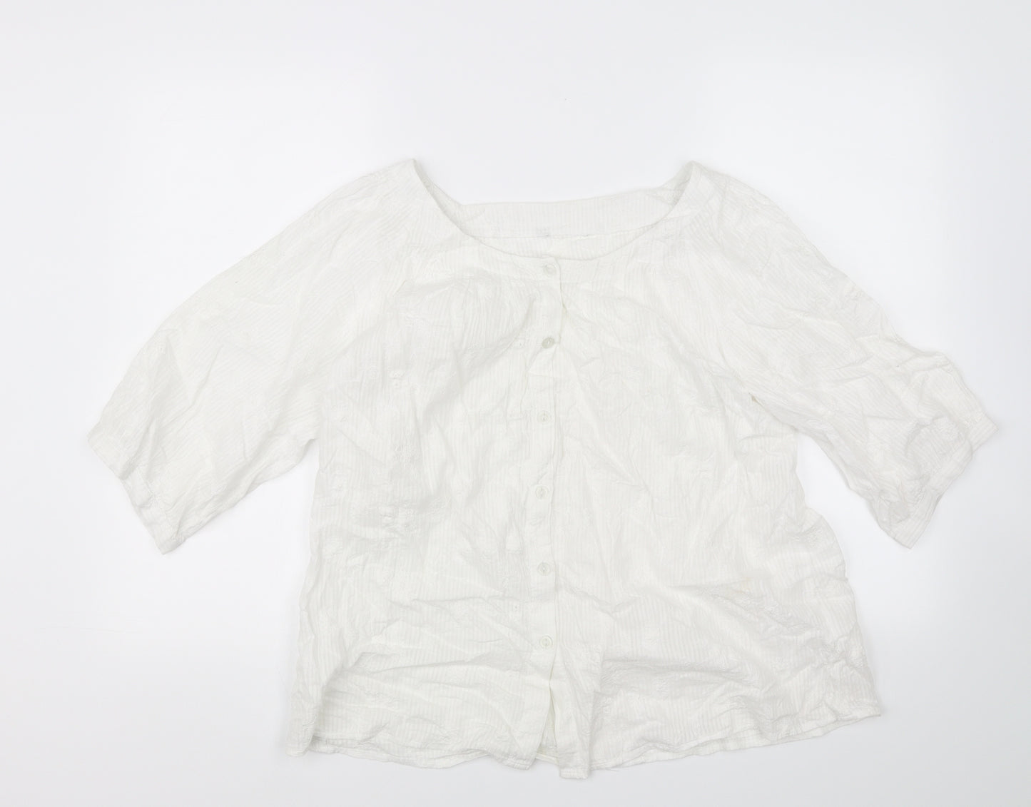 Preworn Womens White   Basic Blouse Size 18