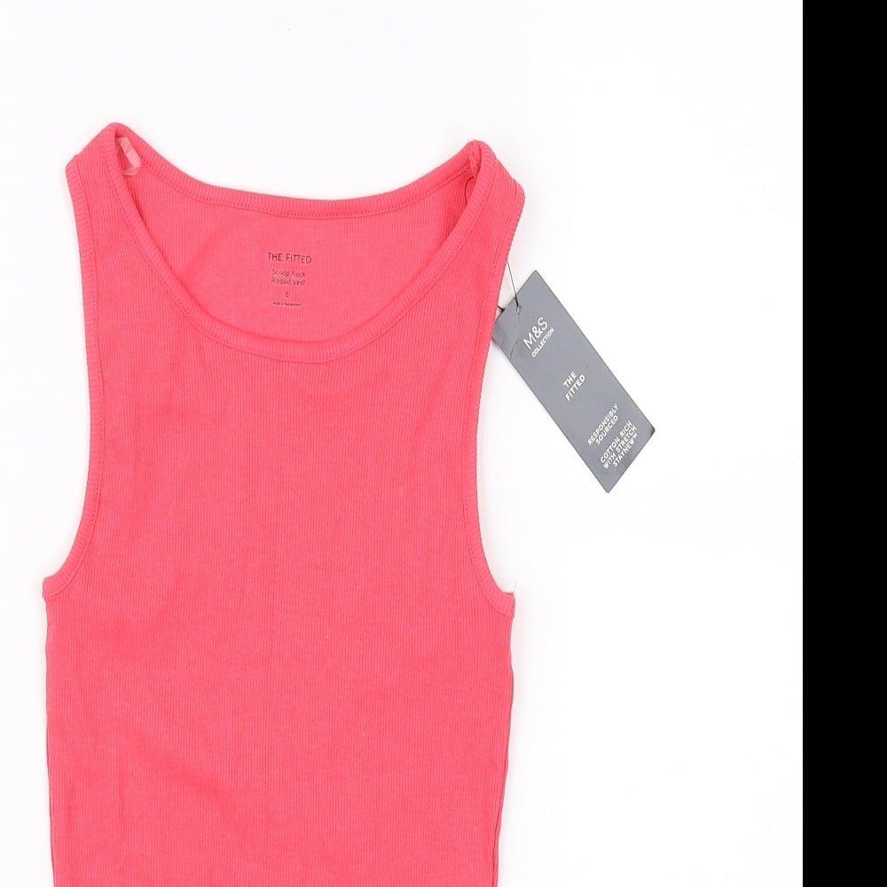 m&S Womens Pink   Basic T-Shirt Size 6