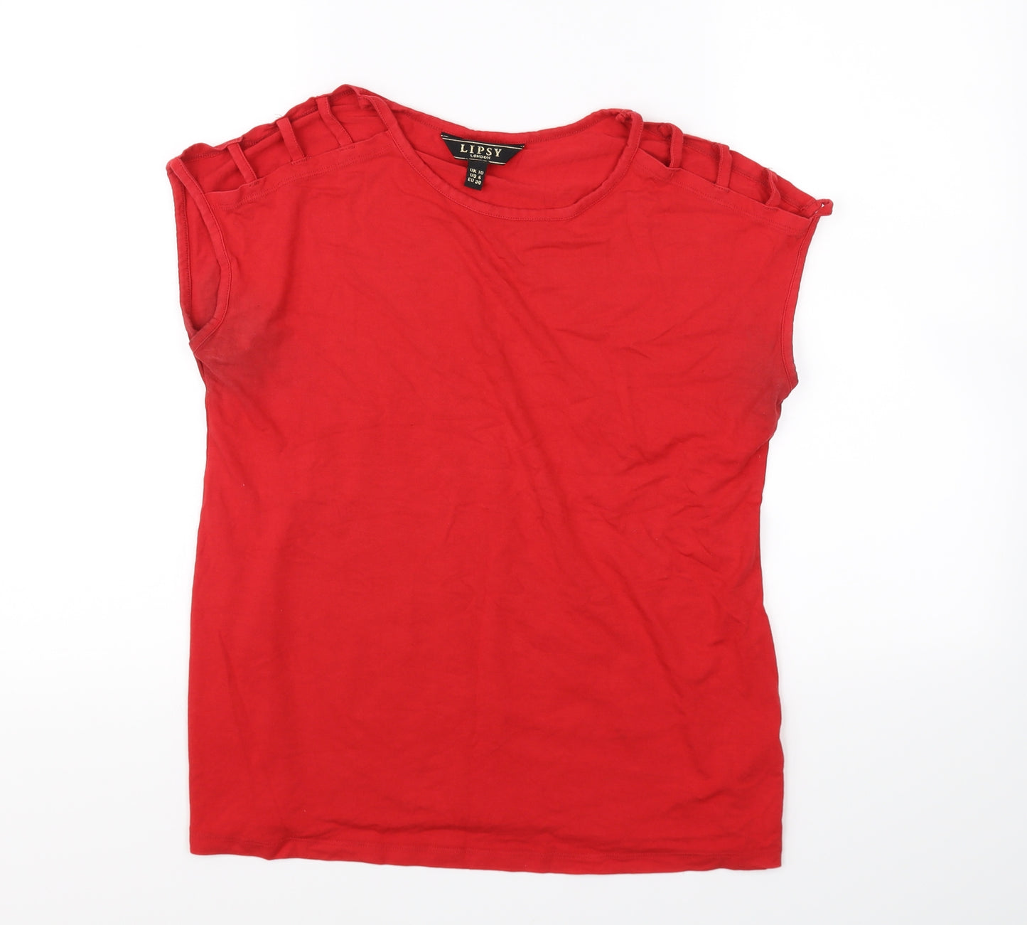 Lipsy Womens Red   Basic T-Shirt Size 10