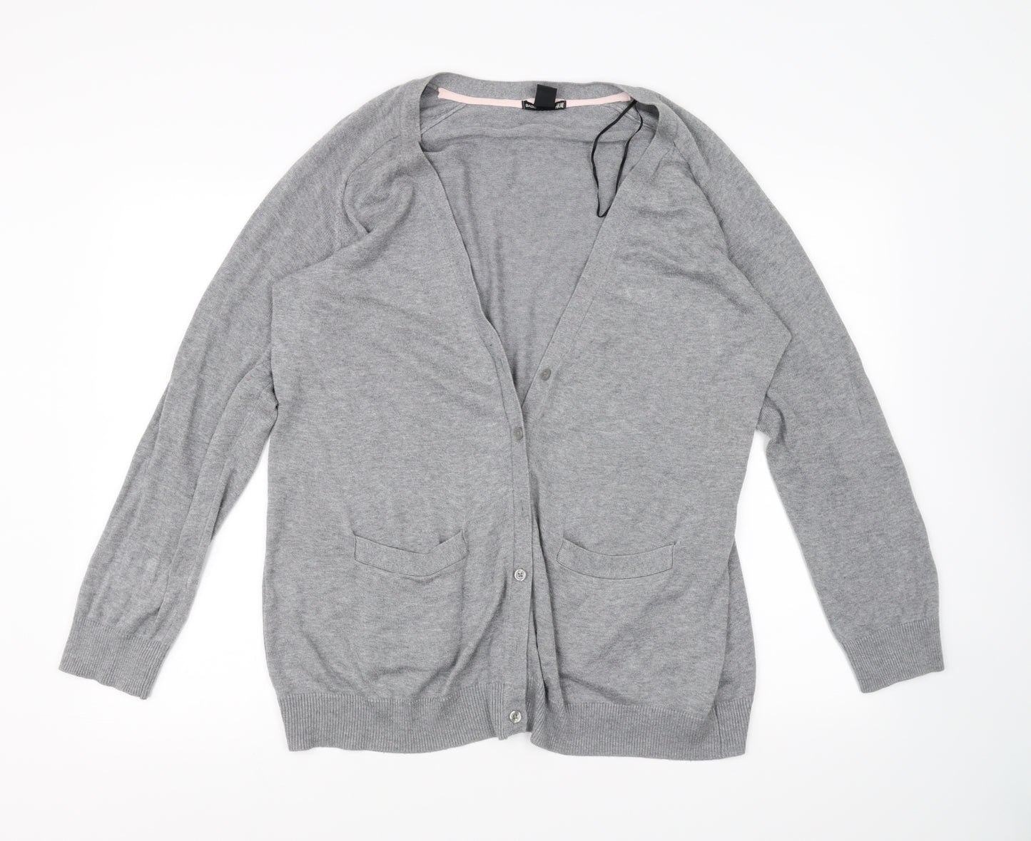 H&M Womens Grey   Cardigan Jumper Size L