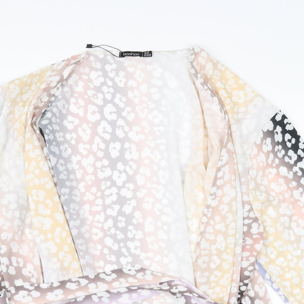 Boohoo Womens Multicoloured Animal Print  Cardigan Jumper Size 20