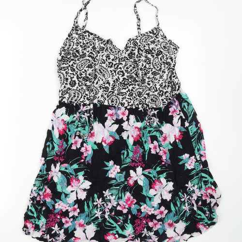 akasa Womens Blue Floral  Mini  Size 14