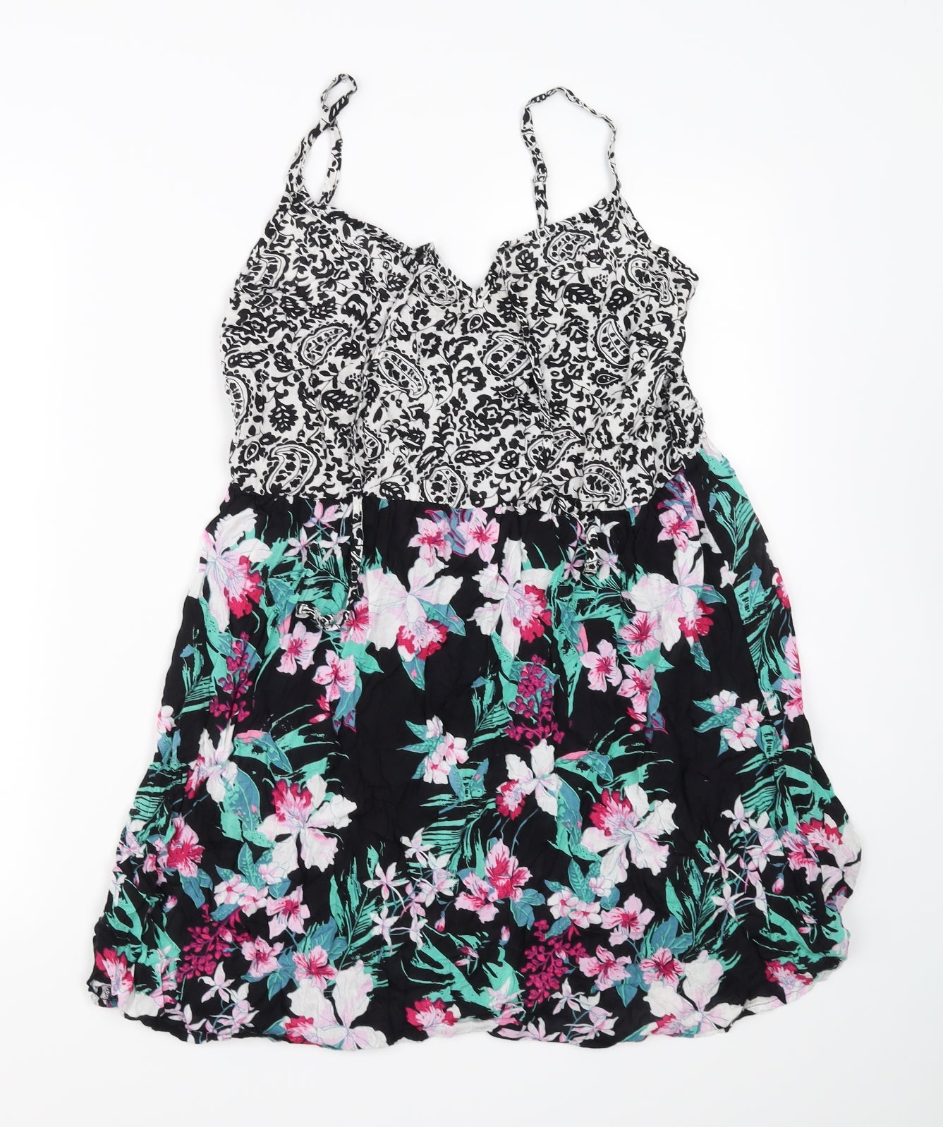 akasa Womens Blue Floral  Mini  Size 14