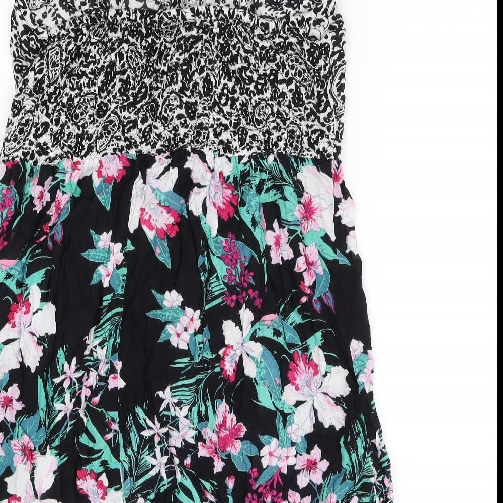 akasa Womens Blue Floral  Mini  Size 14
