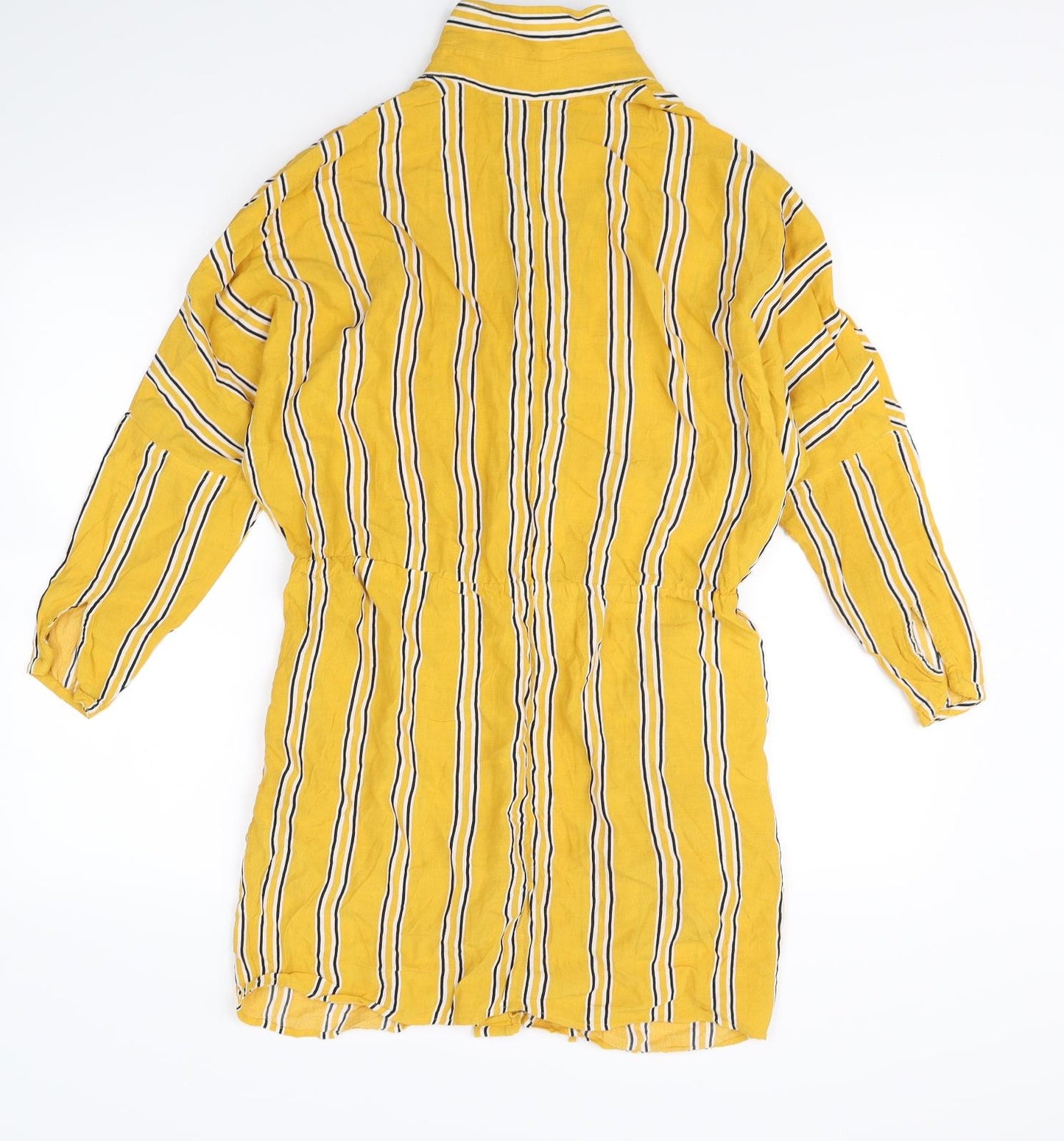 Preworn Womens Yellow Striped  Shirt Dress  Size 6