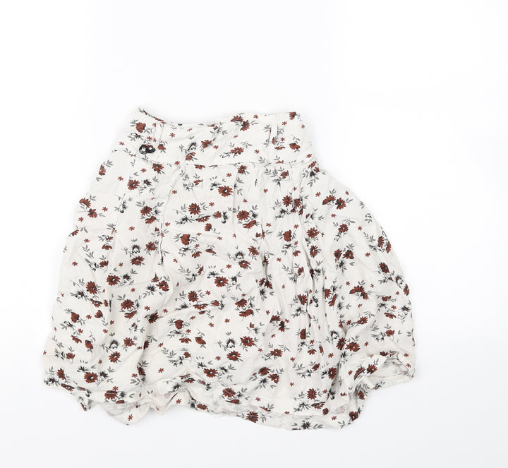 La Fille Womens White Floral Mini Skirt Size 4