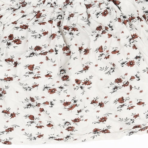 La Fille Womens White Floral  Mini Skirt Size 4