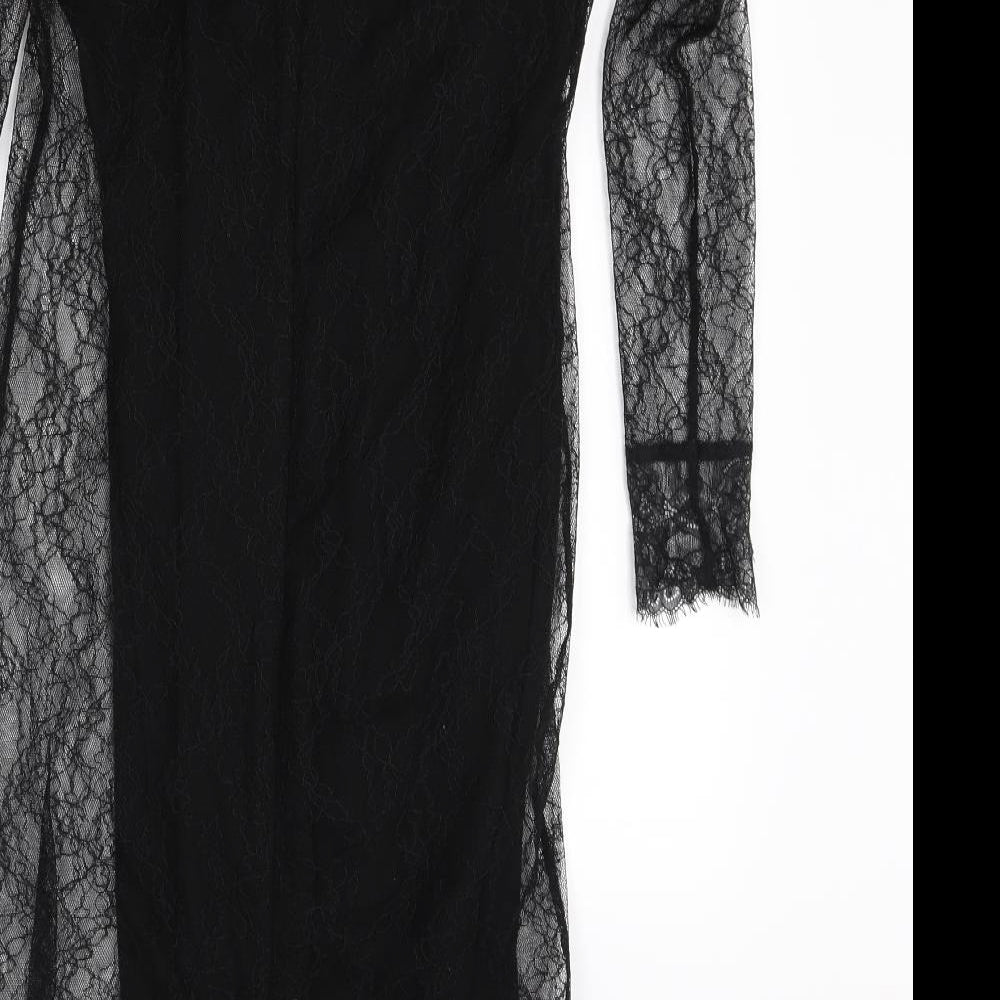 Topshop Womens Black Batik  Bodycon  Size 8