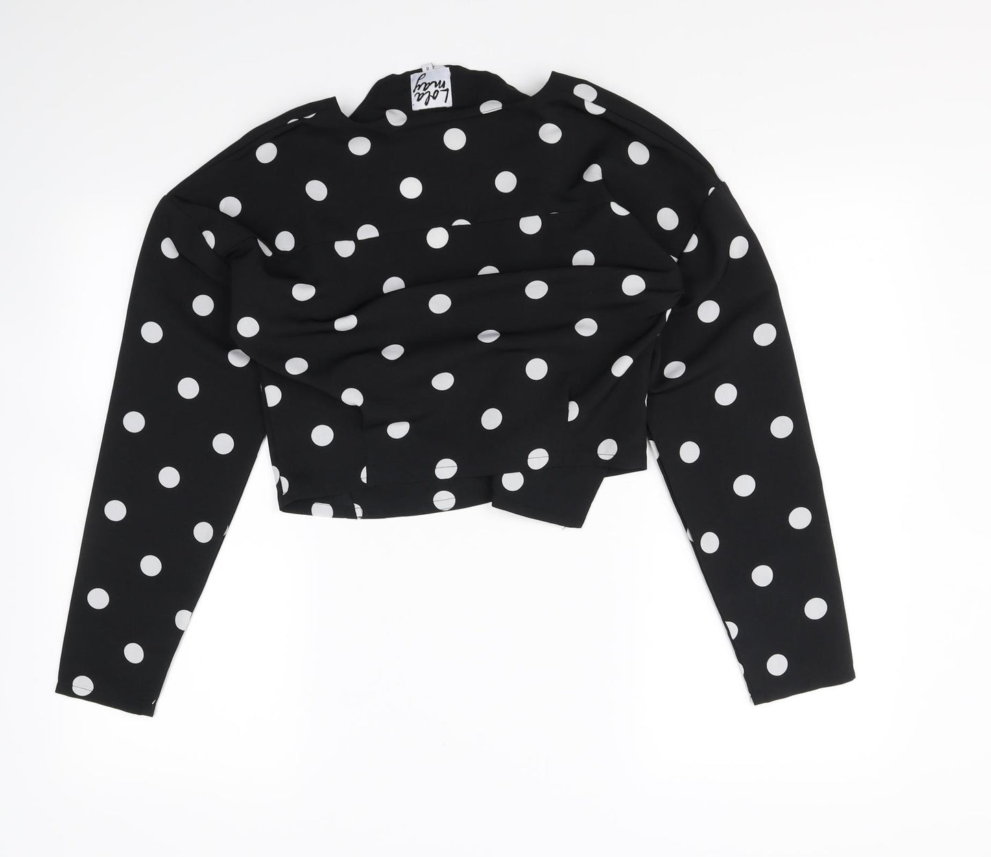 Lola May Womens Black Polka Dot  Cropped Blouse Size 8