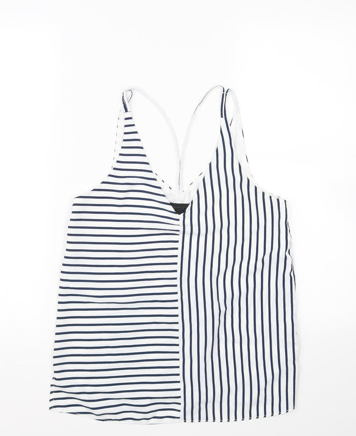 Topshop Womens Blue Striped Basic Tank Size 8