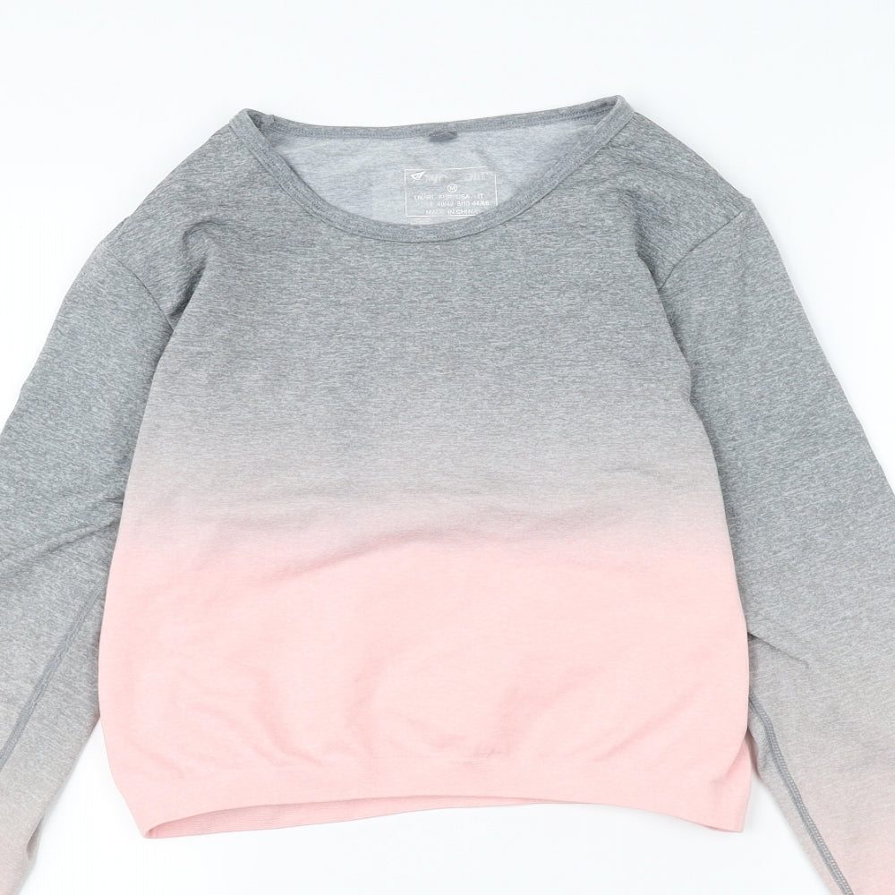 Workout Womens Grey   Cropped T-Shirt Size M