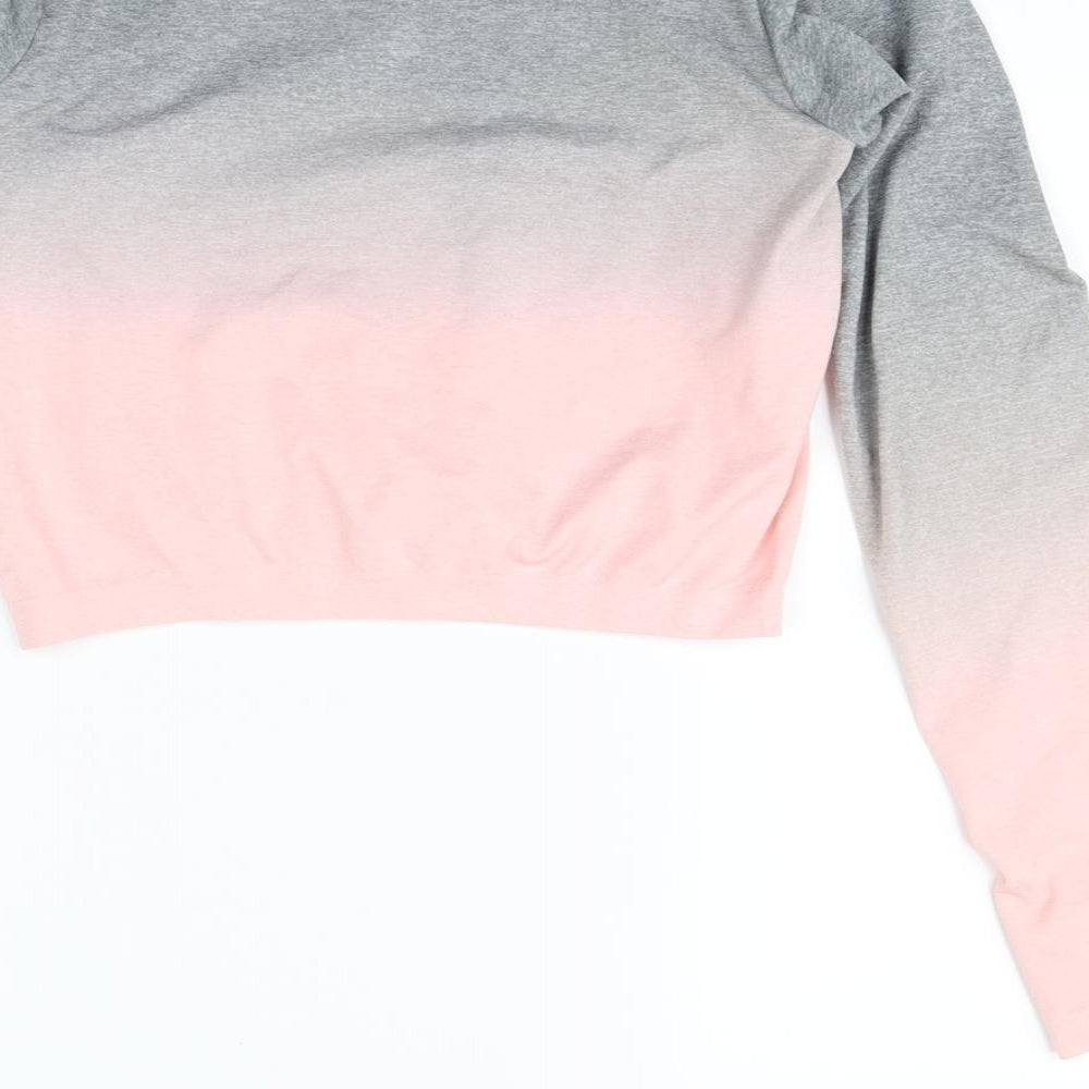 Workout Womens Grey   Cropped T-Shirt Size M