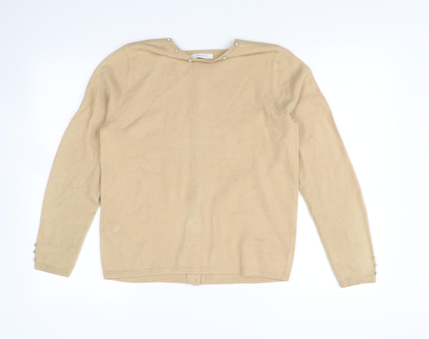 Classic Womens Beige   Cardigan Jumper Size 10