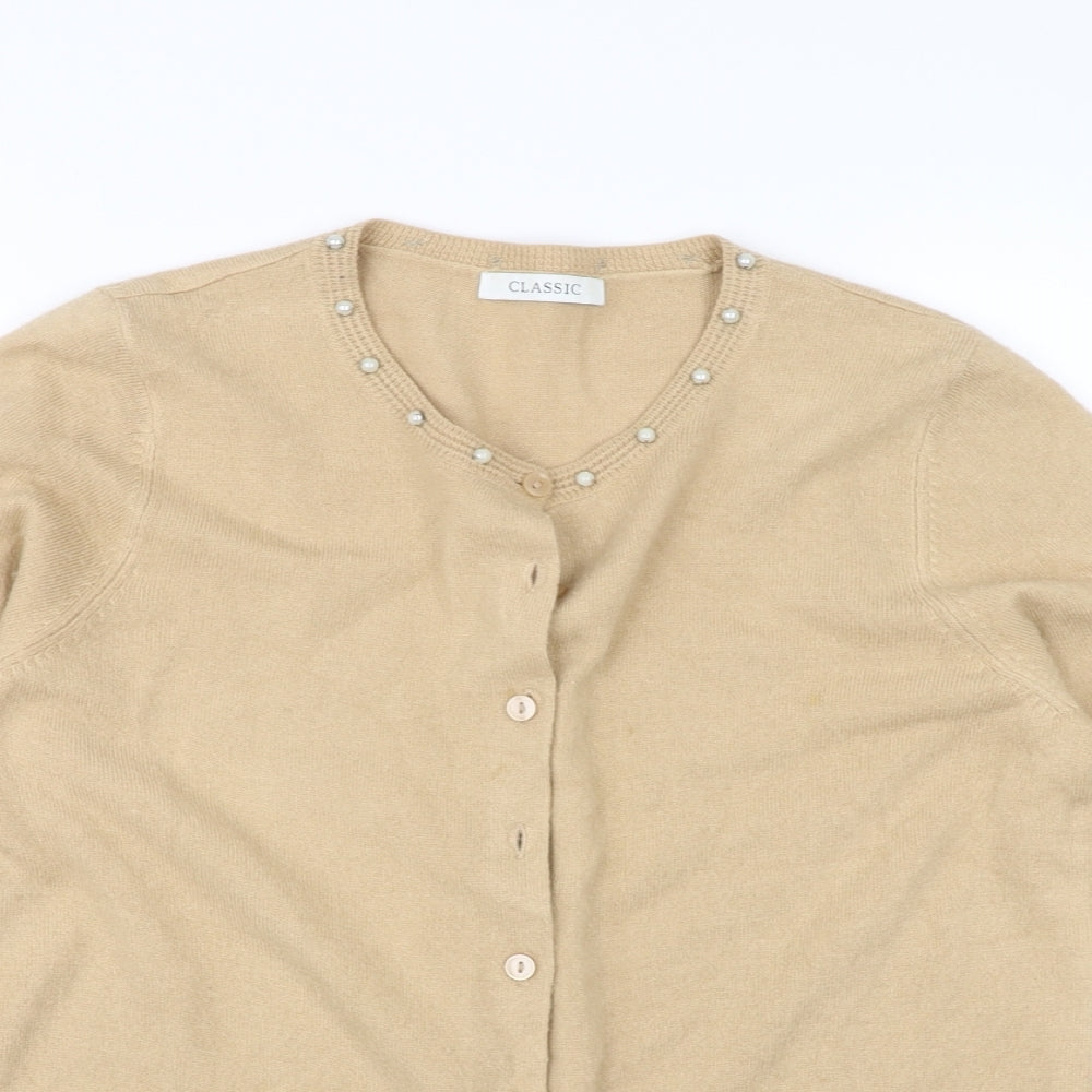 Classic Womens Beige   Cardigan Jumper Size 10