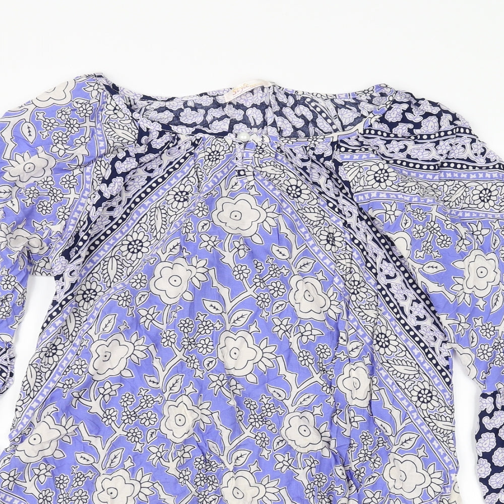 Style Womens Blue Floral  Shift  Size S
