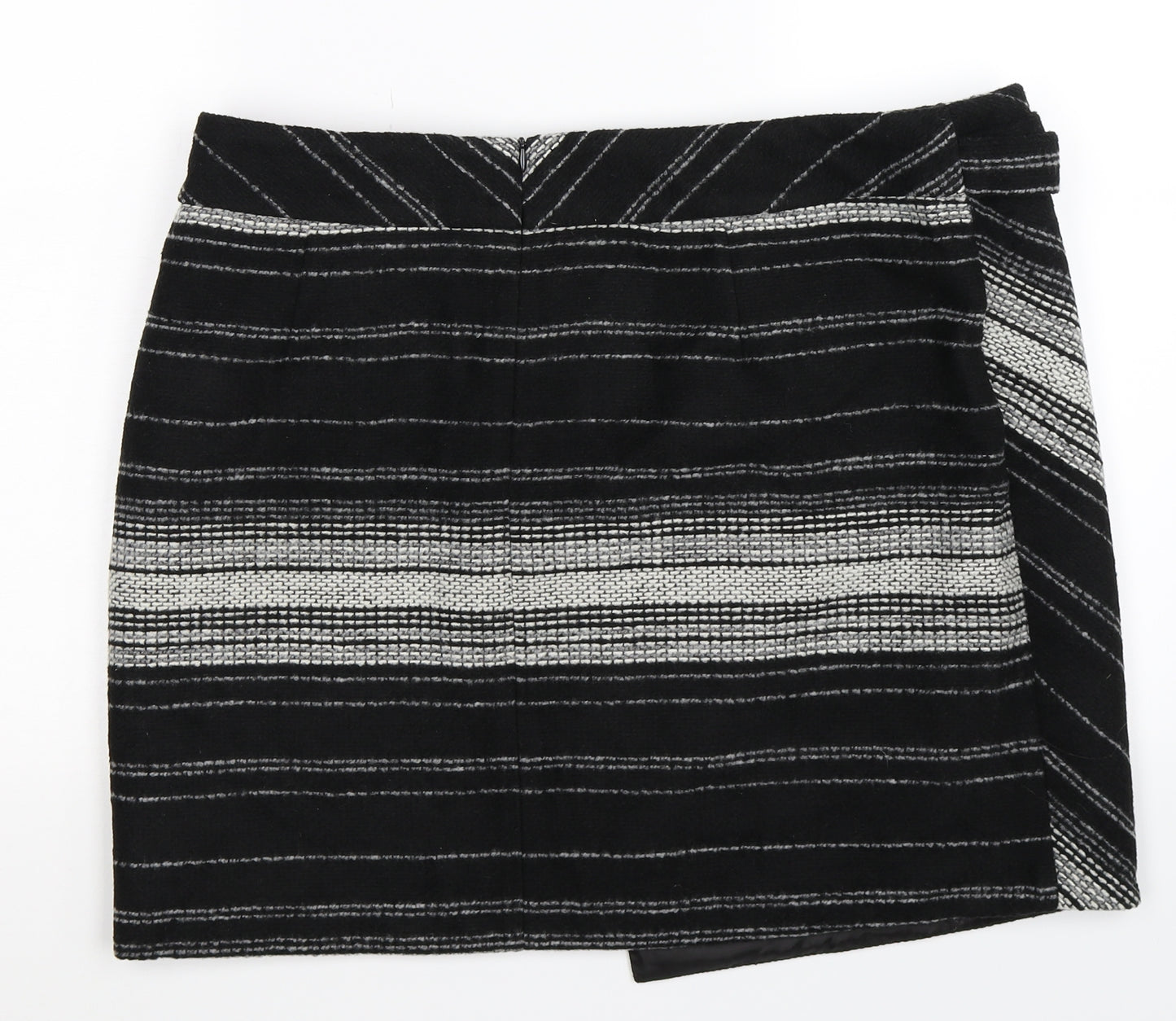 George Womens Grey Check Knit Wrap Skirt Size 18