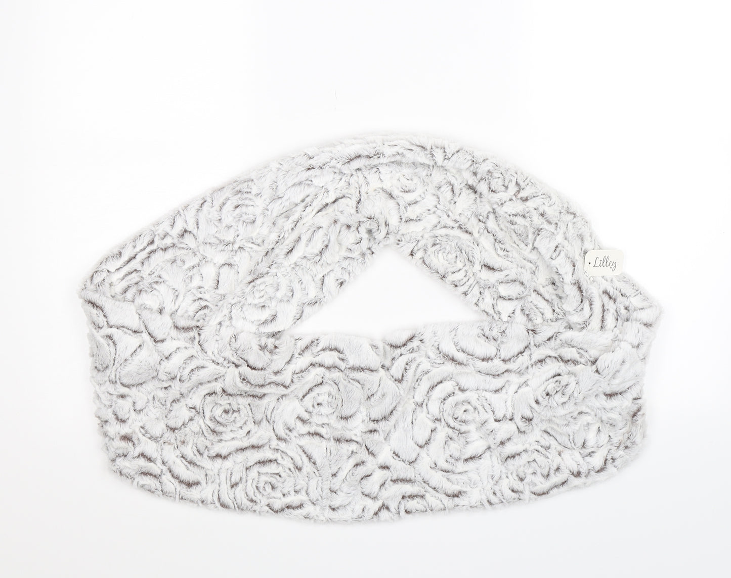 lilley Womens Grey Floral Knit  Scarf   - infinity scarf