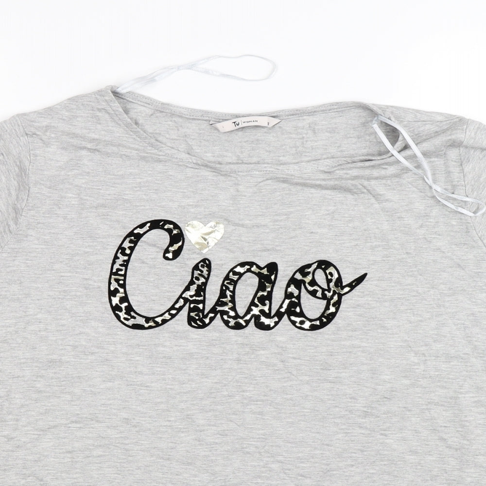 F&F Womens Grey   Basic T-Shirt Size 16  - ciao