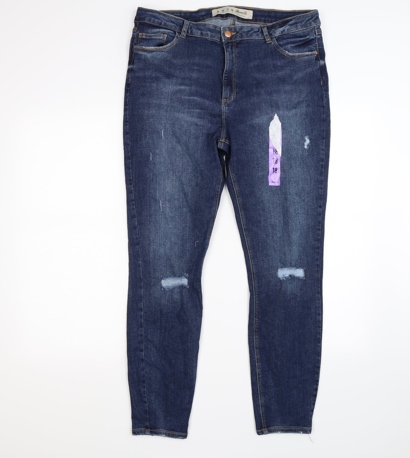 denim co Womens Blue  Denim Skinny Jeans Size 18 L27 in