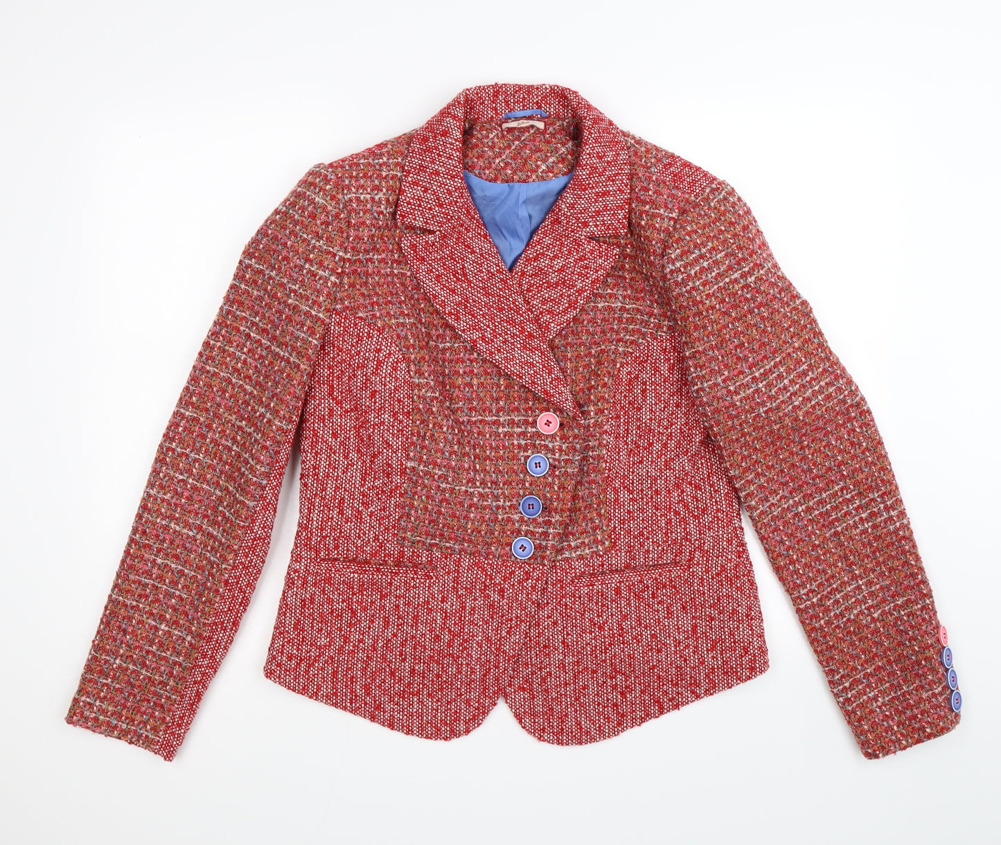 Joe Browns Womens Red Check Knit Jacket Blazer Size 14