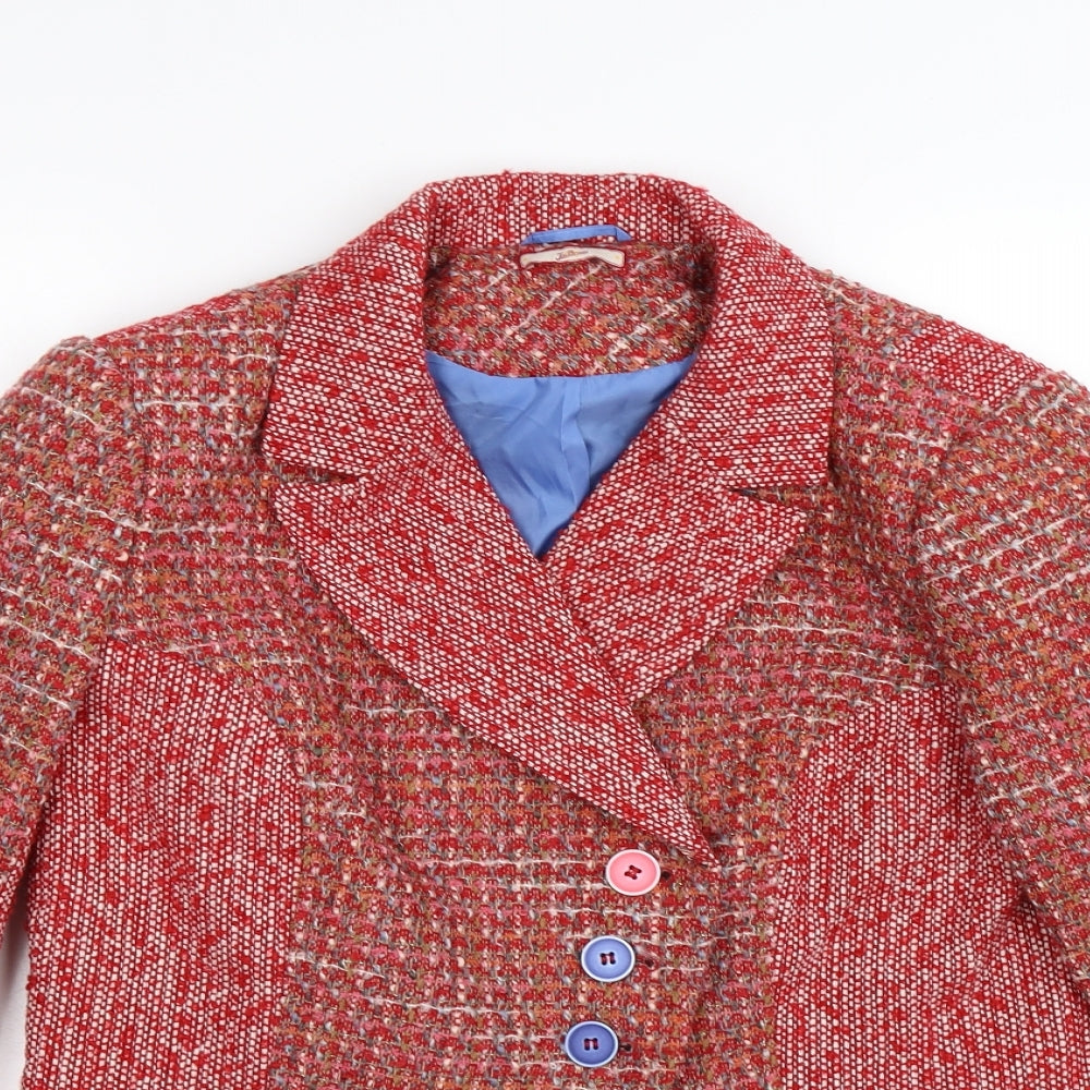 Joe Browns Womens Red Check Knit Jacket Blazer Size 14