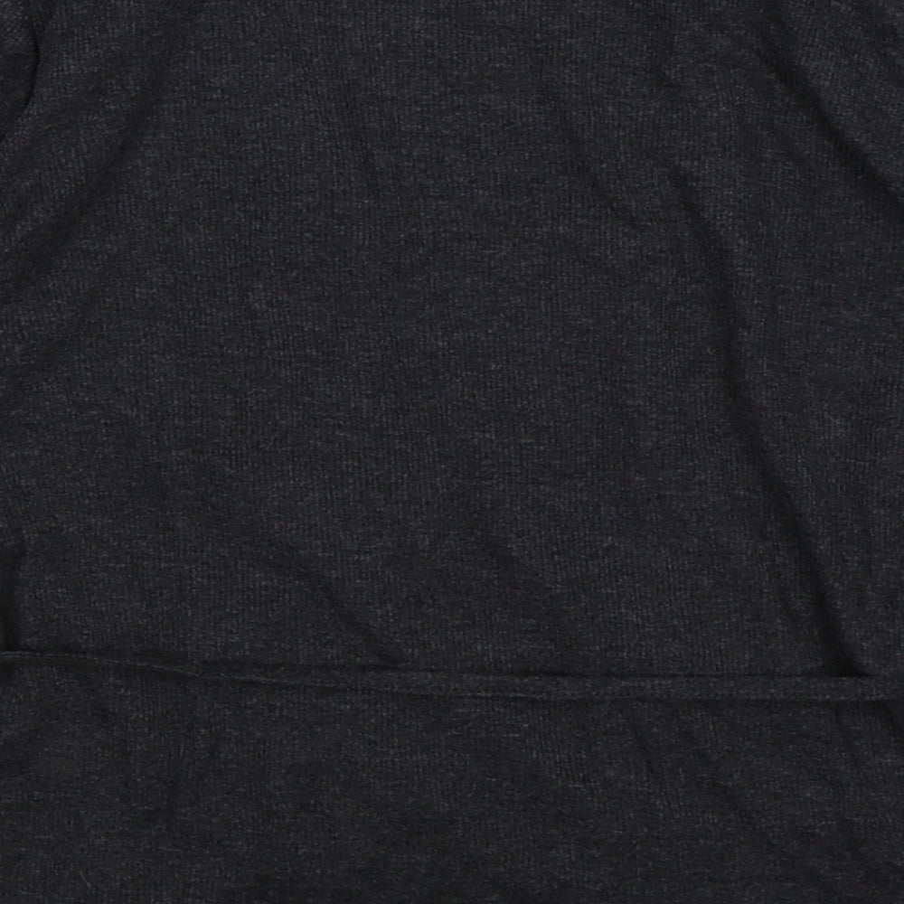 River Island Womens Grey Striped Knit Wrap T-Shirt Size 14