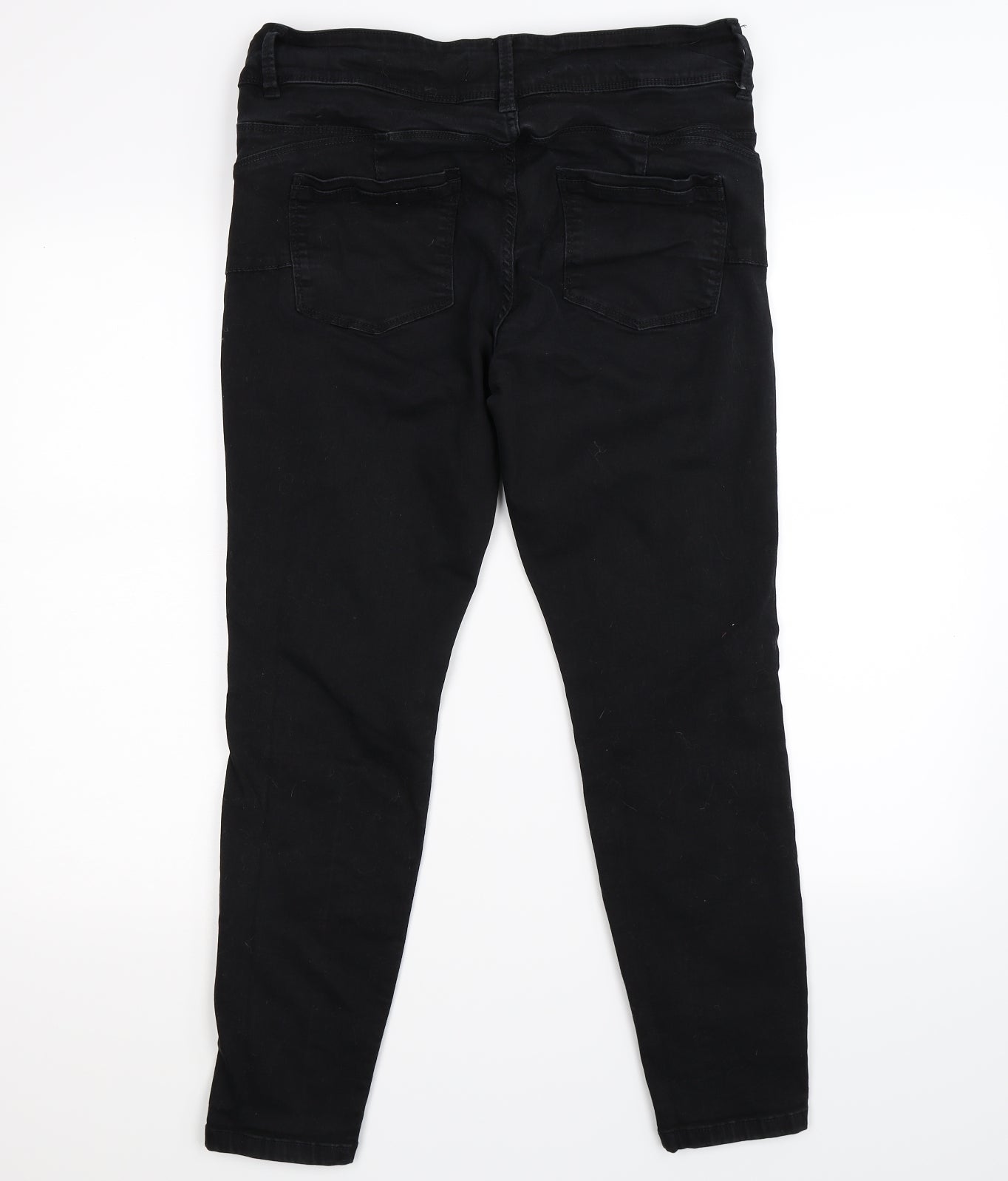 NEXT Womens Black  Denim Skinny Jeans Size 14 L25 in - Waist Enhancing