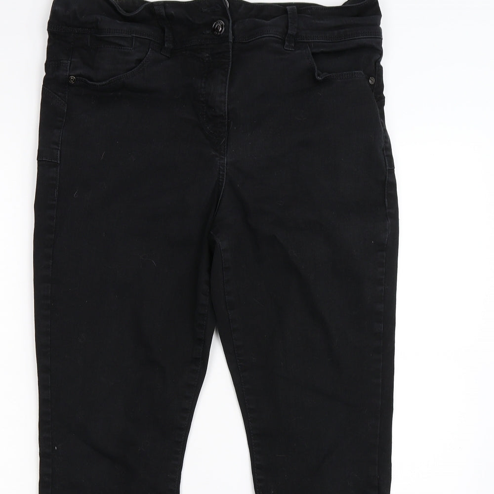 NEXT Womens Black  Denim Skinny Jeans Size 14 L25 in - Waist Enhancing