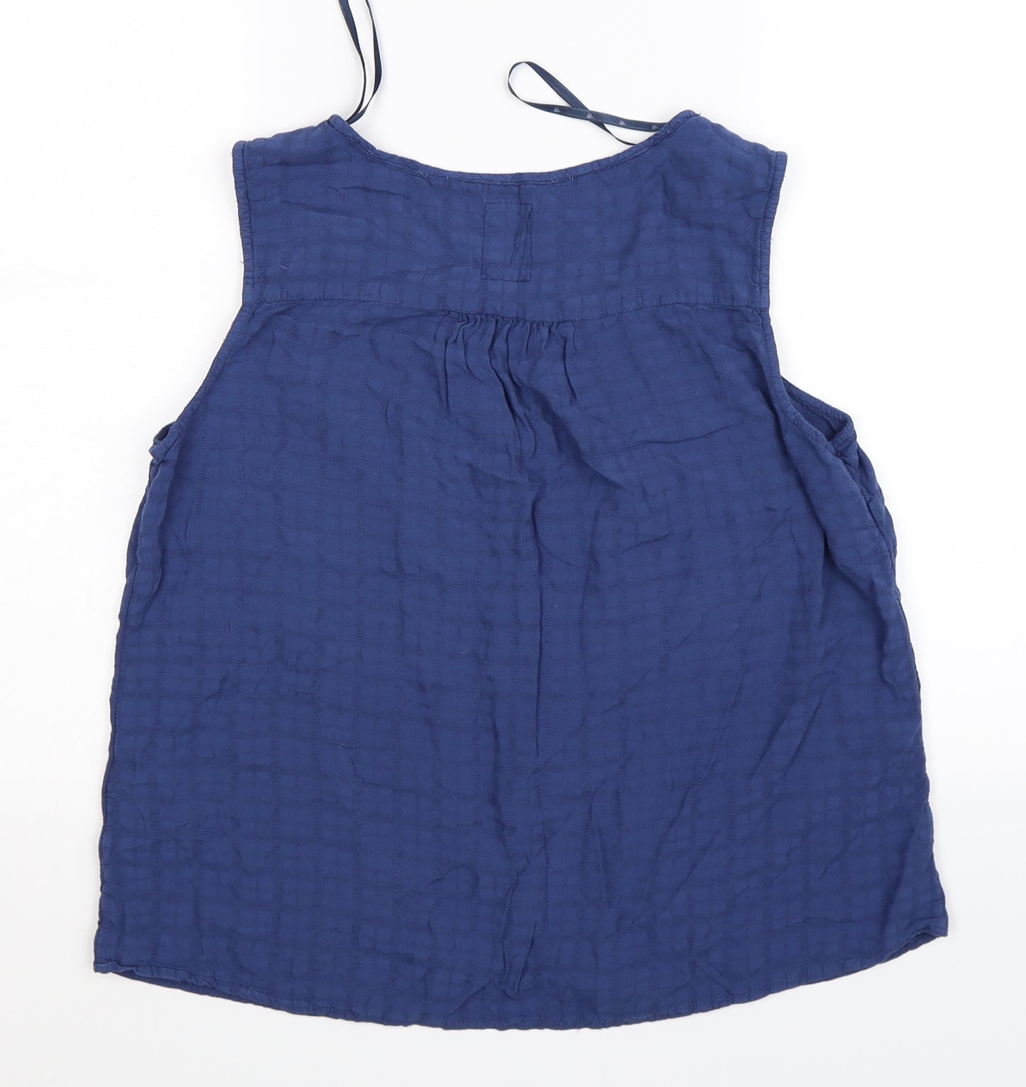 manataray Womens Blue Check  Basic Blouse Size 14