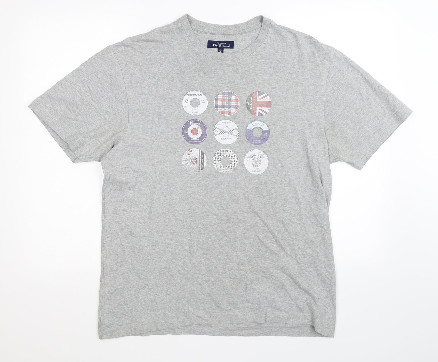 Ben Sherman Mens Grey   Basic T-Shirt Size L  - discs
