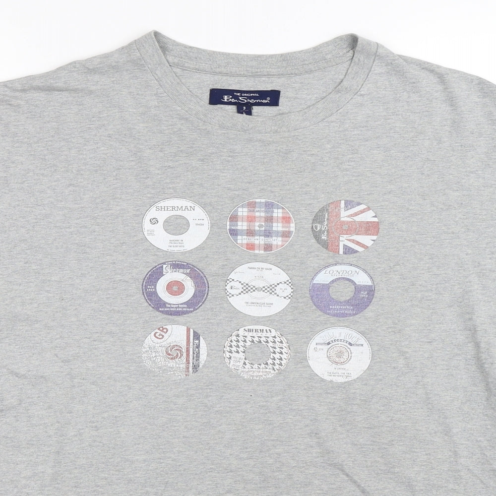 Ben Sherman Mens Grey   Basic T-Shirt Size L  - discs