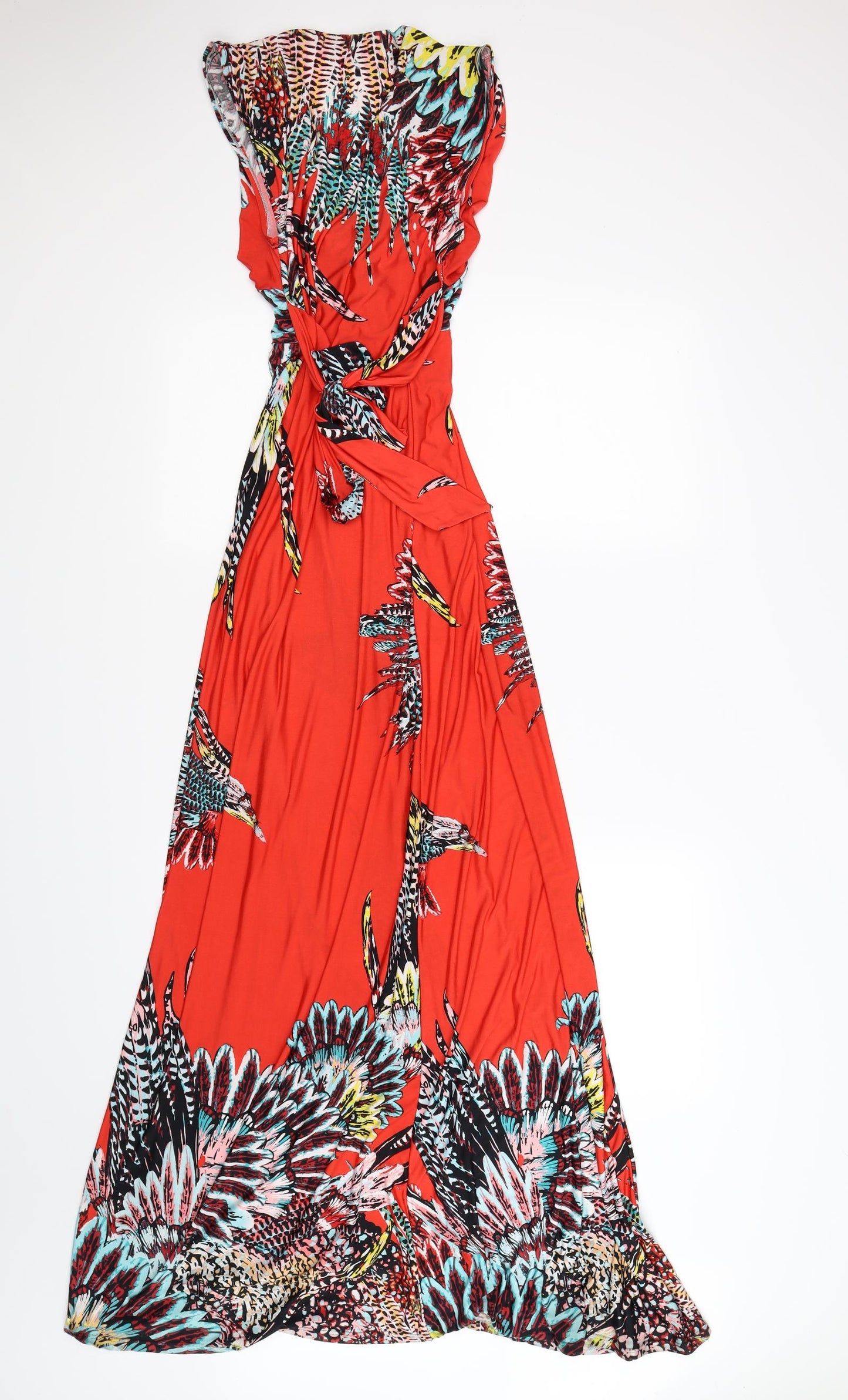 Forever Unique Womens Red Animal Print  Maxi  Size 10  - birds