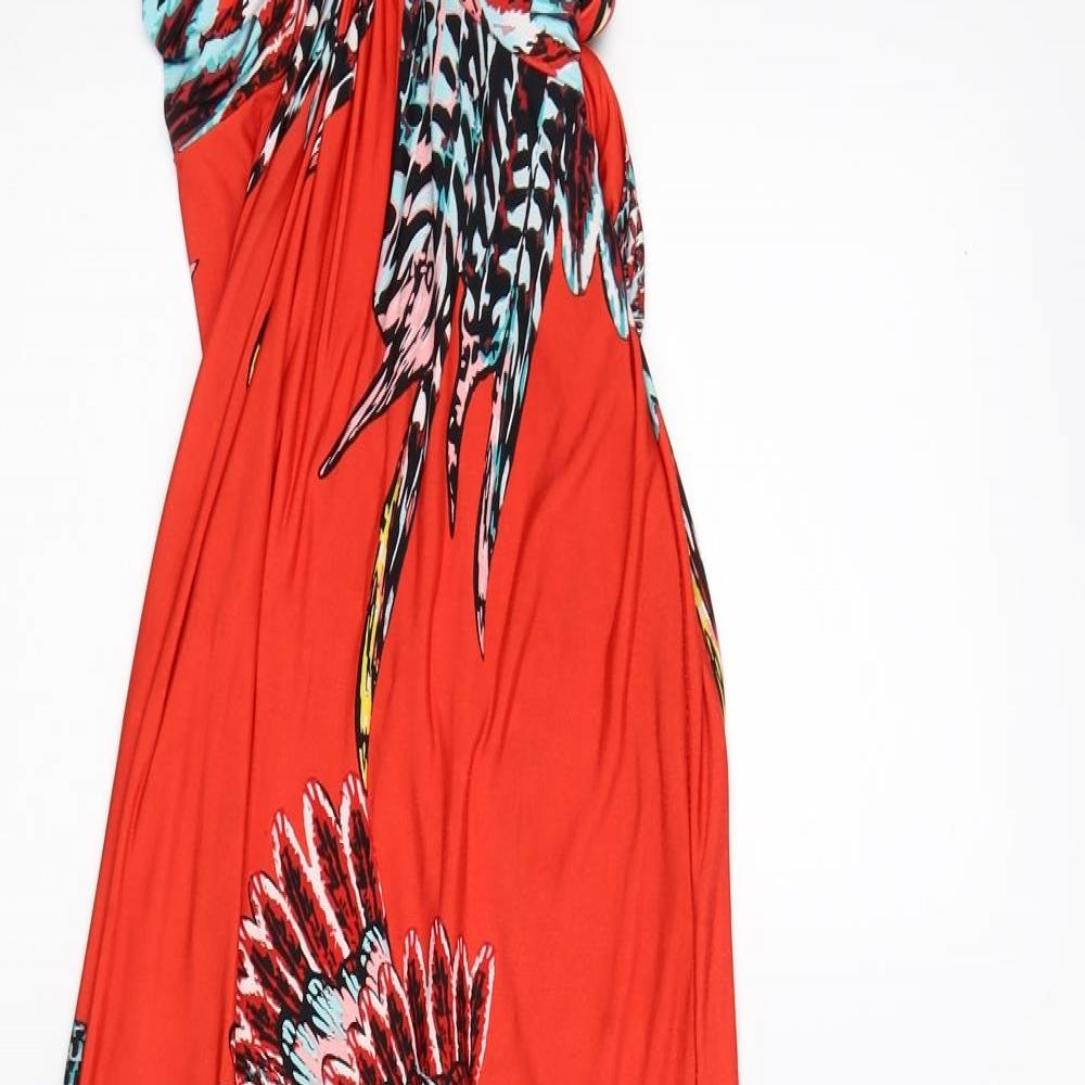 Forever Unique Womens Red Animal Print  Maxi  Size 10  - birds